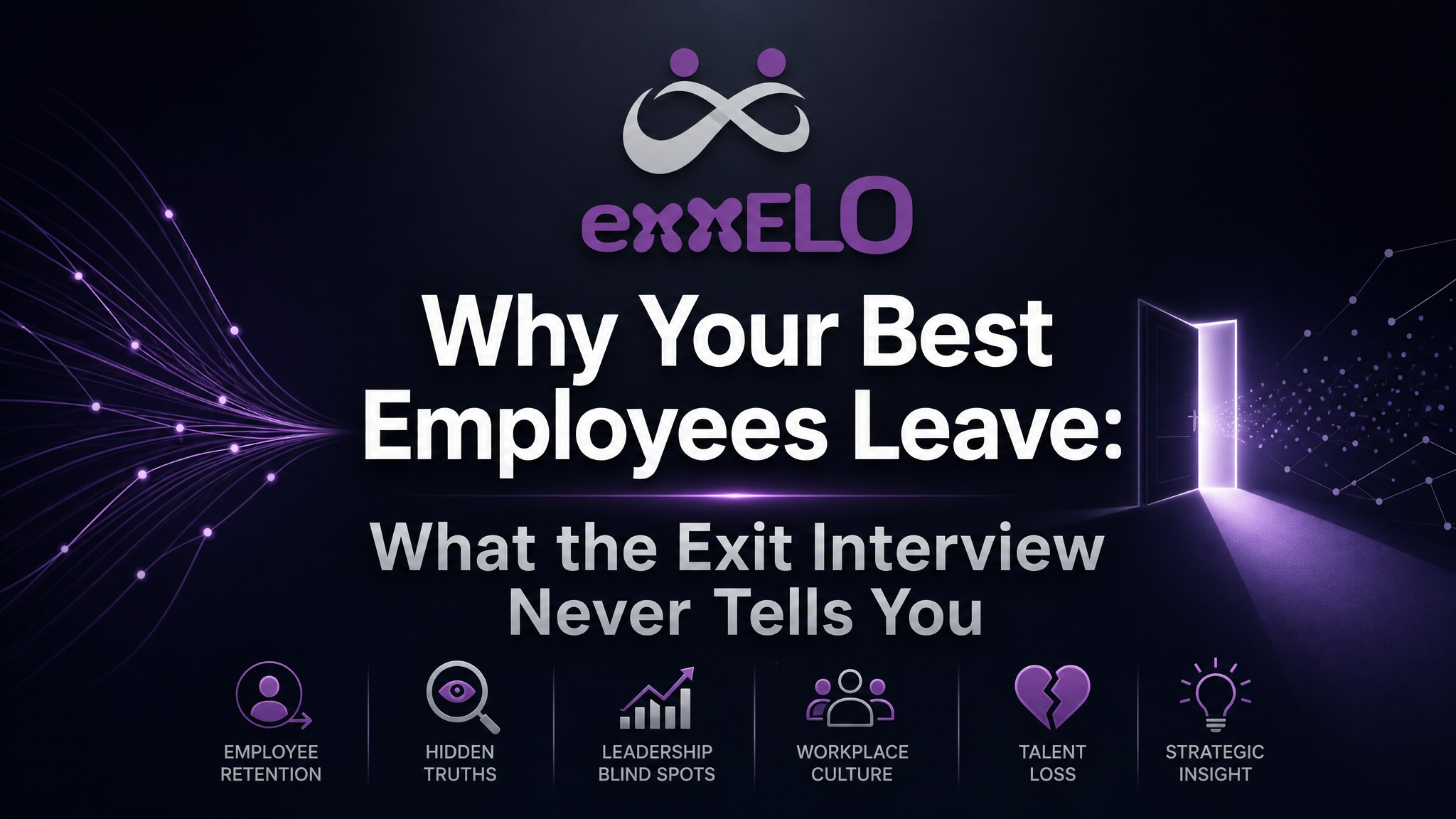 High-performing employee leaving an organisation while managers discuss employee retention and workplace engagement